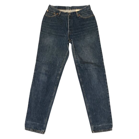 Vintage Levis Tapered Leg Jeans Womens 15 31 Button Fly Medium Wash Made USA - Picture 2 of 8